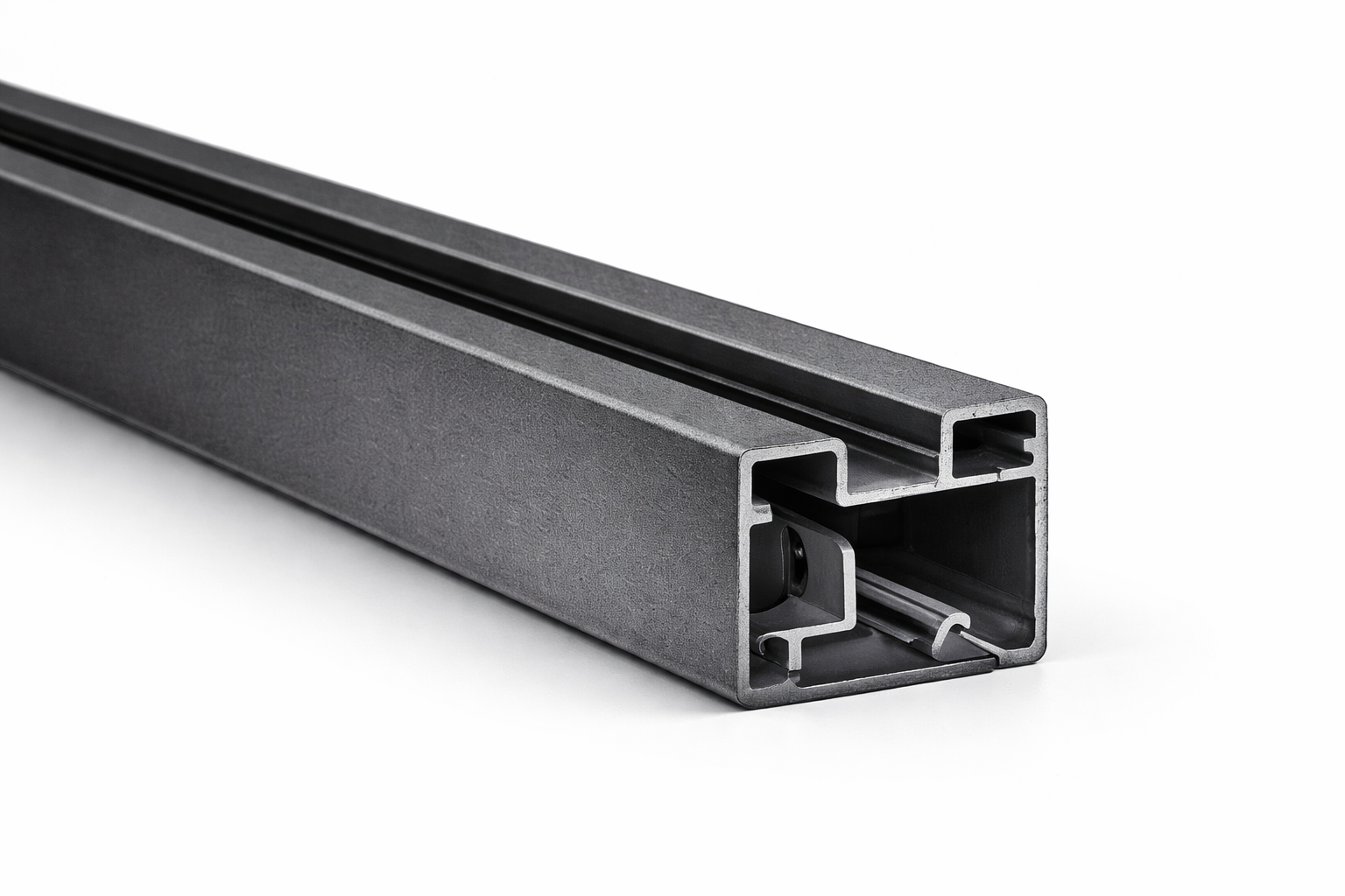 Antraciet glazen schuifwand RAL 7016 op maat