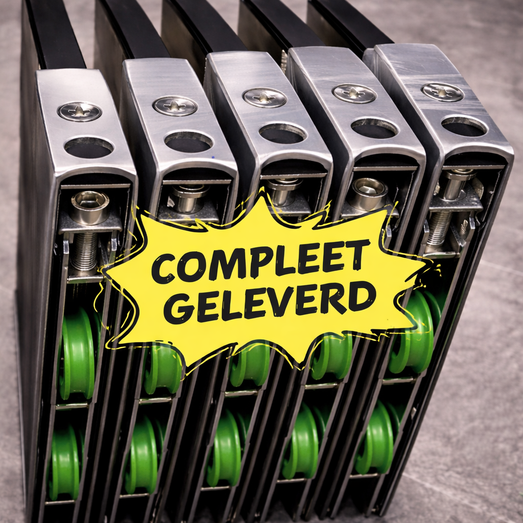 3-spoor rails met helder glas